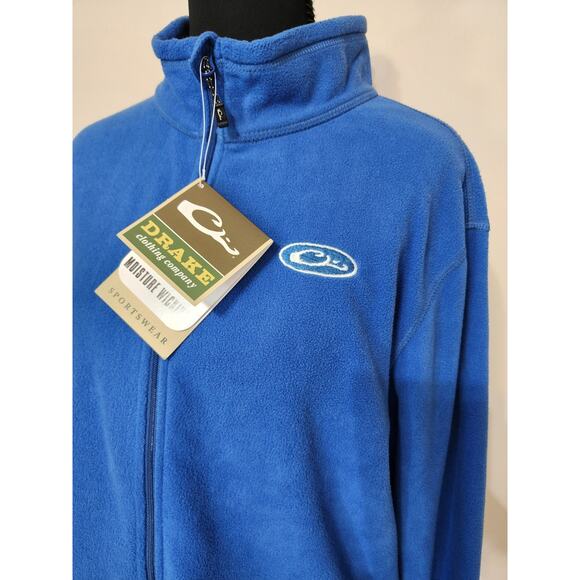 Drake Waterfowl Youth Sz 14 Camp Fleece Full Zip Jacket Blue - Picture 3 of 7